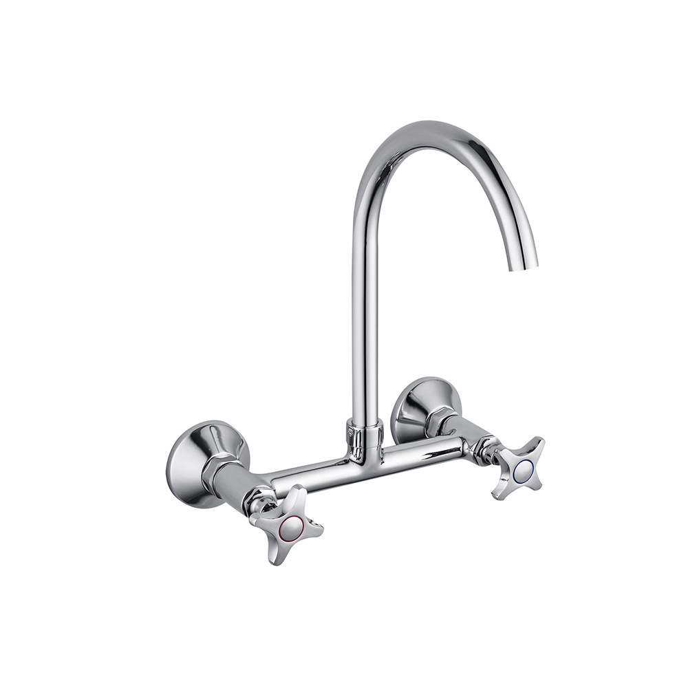 TPM-615105 High quality all copper thickened vegetable sink vertical hot and cold water-two hand wheel kitchen faucet
