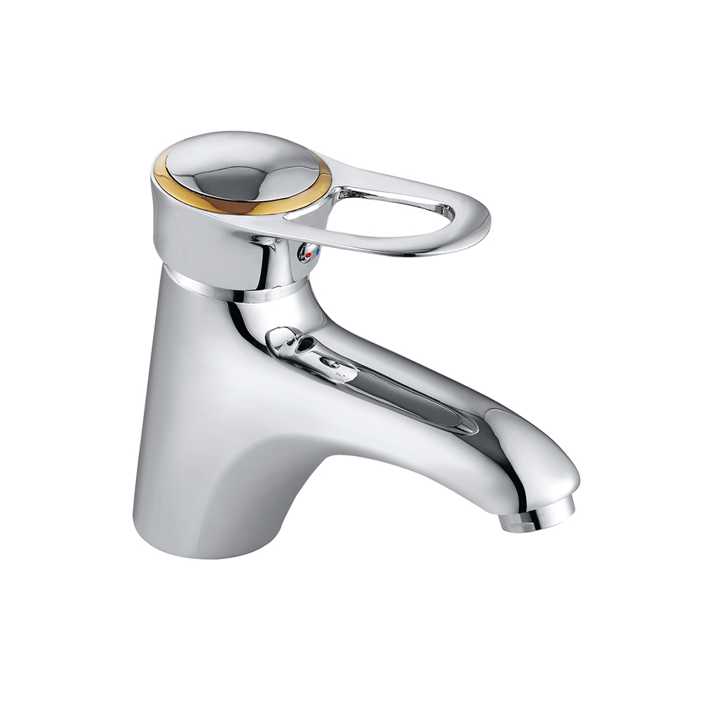 TPM-606101-High quality all copper thickened hot and cold water universal bathroom sink golden valve core 40-basin faucet
