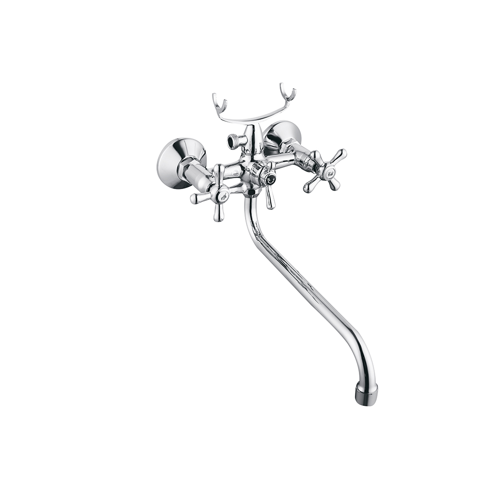 TPM-619101 High quality full copper thickening bathroom toilet toilet low water outlet hot and cold water-two hand wheel shower faucet