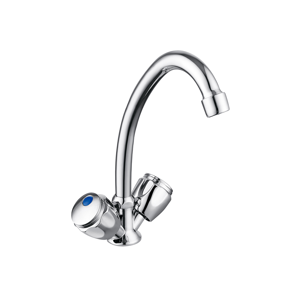TPM-619104 High quality full copper thickened hot and cold water vertical-two hand wheel kitchen faucet