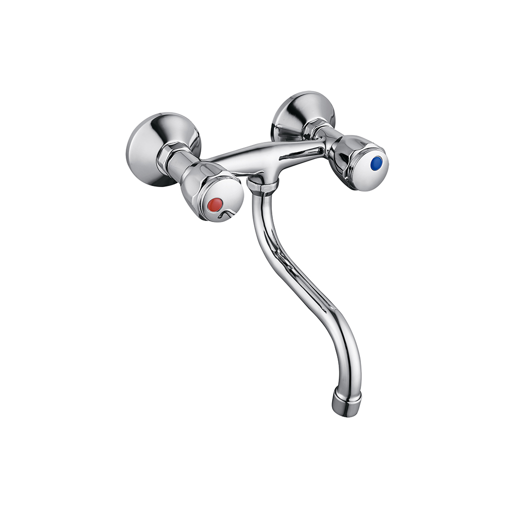 TPM-619105 High quality full copper thickened cold and hot water sink with low mouth-two hand wheel kitchen faucet