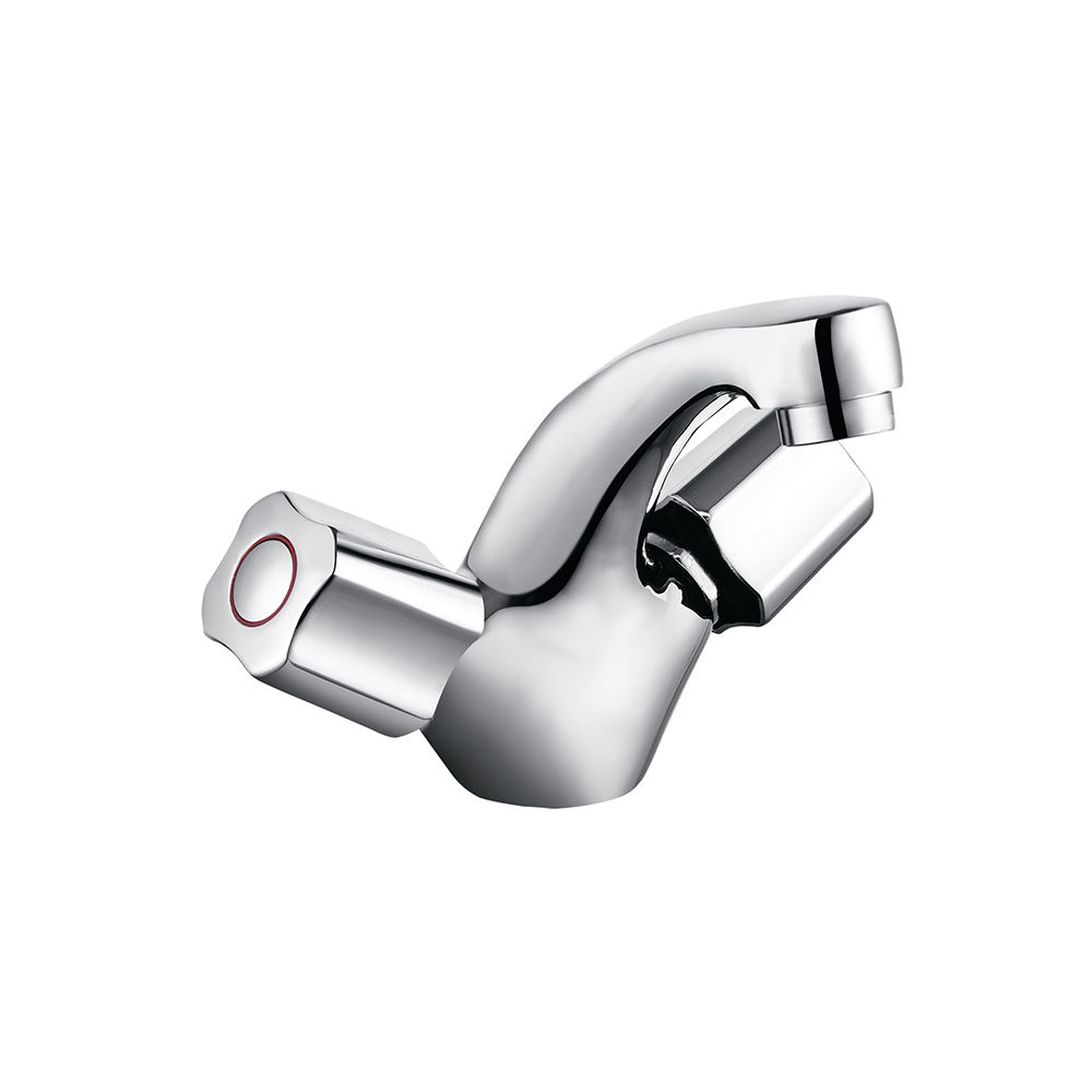 TPM-620105 High quality full copper thickened cold and hot water washbasin toilet-two hand wheel basin faucet