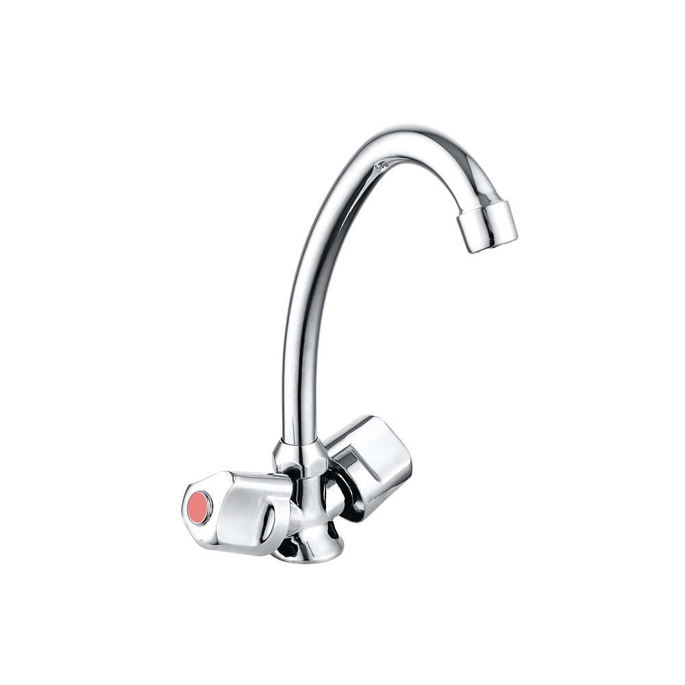 TPM-621105-High quality full copper thickened hot and cold water vertical-two hand wheel kitchen faucet