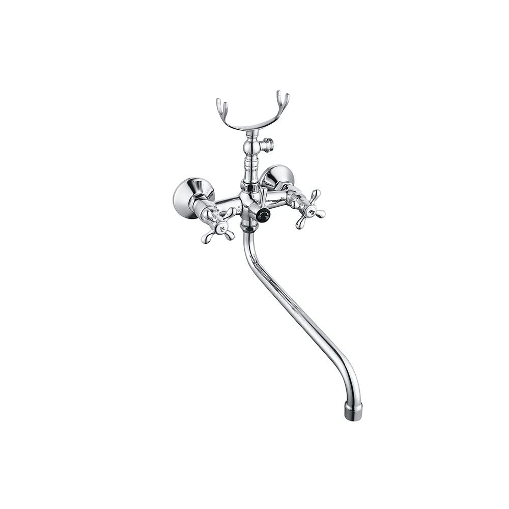 TPM-622101-High quality full copper thickened hot and cold water horizontal low mouth bathroom-two hand wheel shower faucet