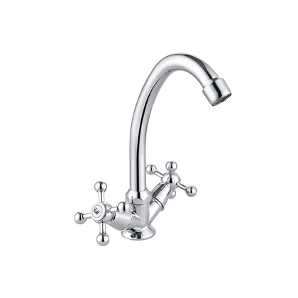 TPM-622103-High quality full copper thickened hot and cold water vertical-two hand wheel kitchen faucet