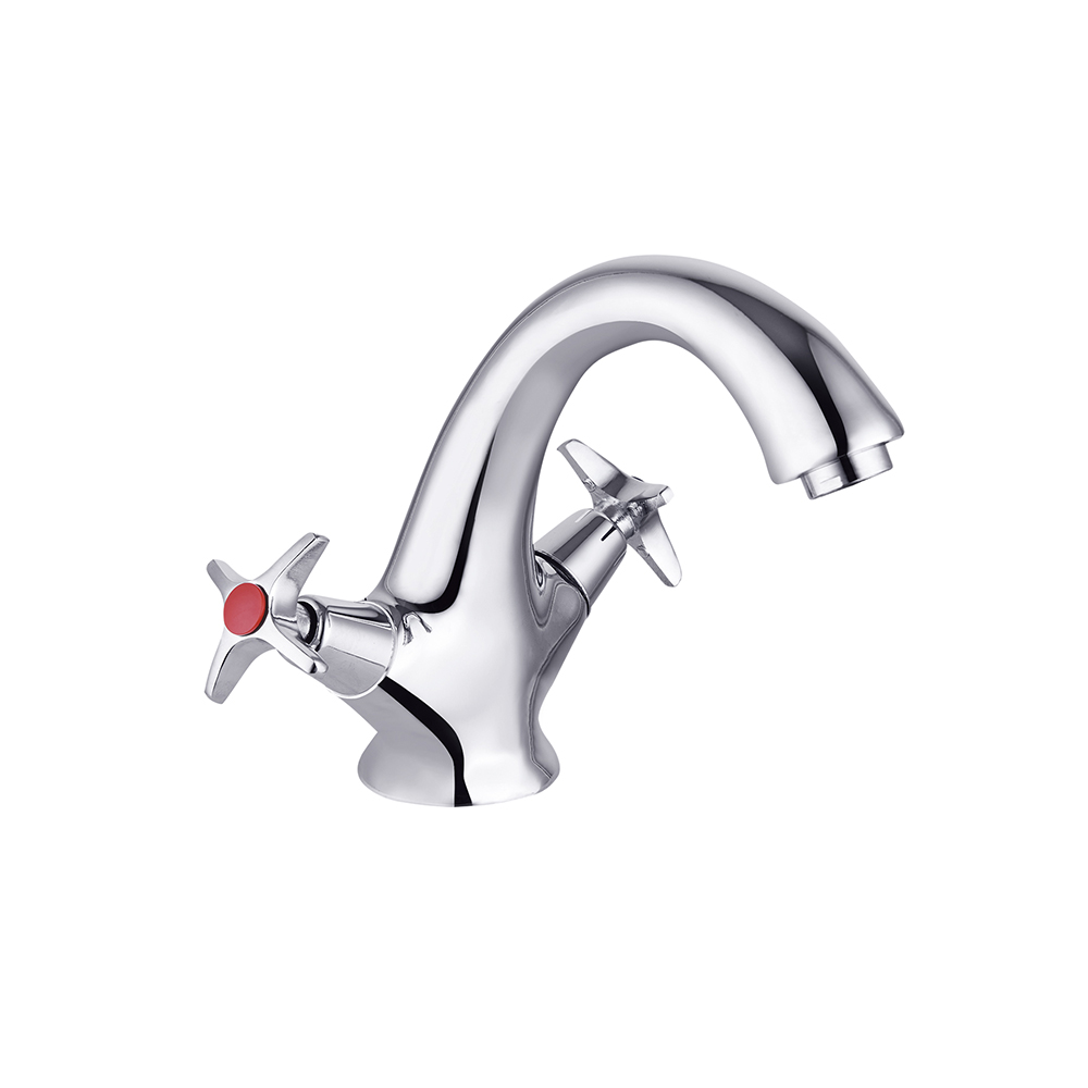 TPM-622104-High quality full copper thickened hot and cold water vertical-hand wheel washbasin faucet