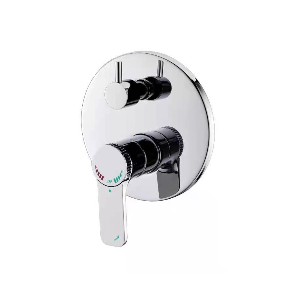 TPM-701107-High quality all-copper thickened round bathroom washroom double adjustment of hot and cold water-thermostatic faucet switch