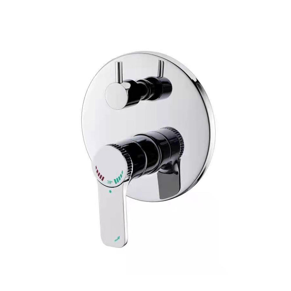 TPM-701107-High quality all-copper thickened round bathroom washroom double adjustment of hot and cold water-thermostatic faucet switch