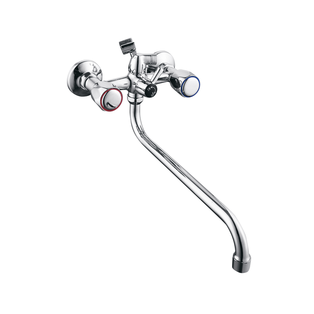 TPM-618103 High-quality all-copper thickened sink washbasin cold and hot water low mouth-two-hand wheel kitchen faucet