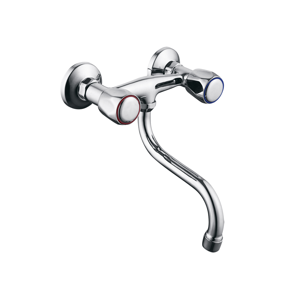 TPM-618102 High-quality all-copper thickened sink washbasin cold and hot water low mouth-two-hand wheel kitchen faucet